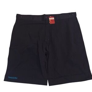 Mitchell & Ness Chino Shorts Mens 4XL Navy Tennis Patch Teal Script, NWT